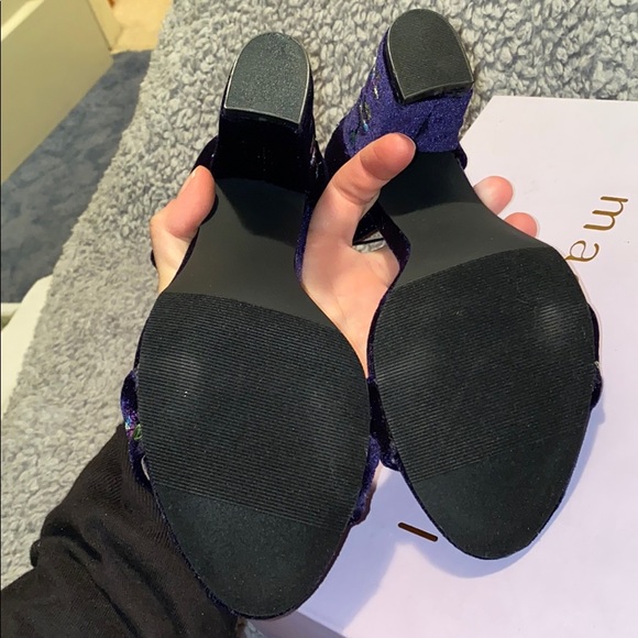 Madden Girl Behave Velvet Embroidered Block Heels - Picture 7 of 10